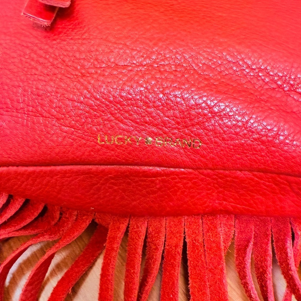 Lucky Brand Kyle Fringed Red Crossbody - Picture 4 of 10
